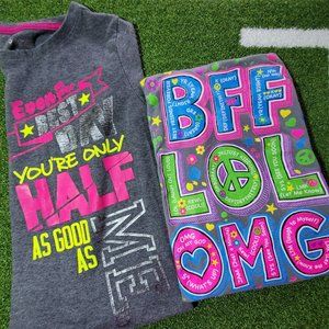 Danskin & Dream Girl Graphic Shirts, Size 10-12